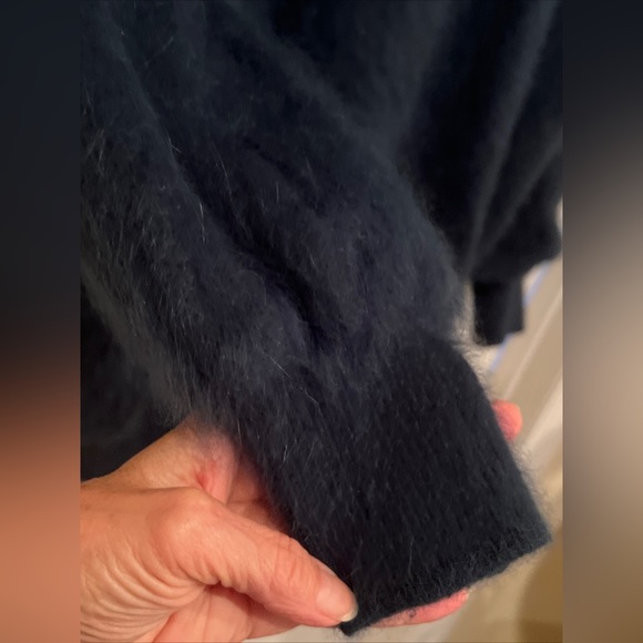 JESSICA ASH Vtg Fully Lined High Quality 90% Angora Blue Cardigan Sweat… - Picture 6 of 9